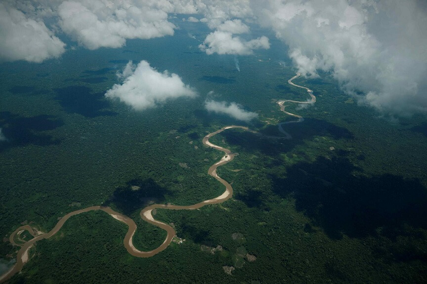 Río Amazonas desde el aire