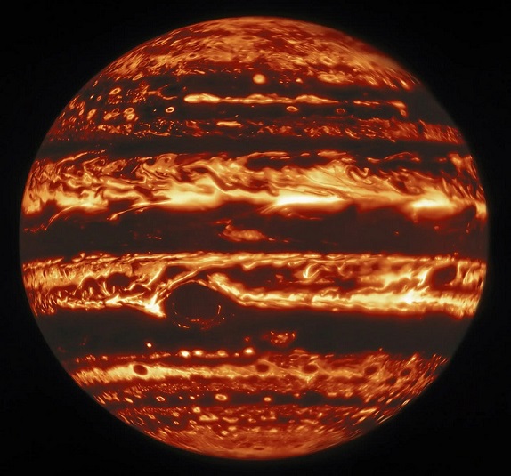 Planeta Júpiter en infrarrojo