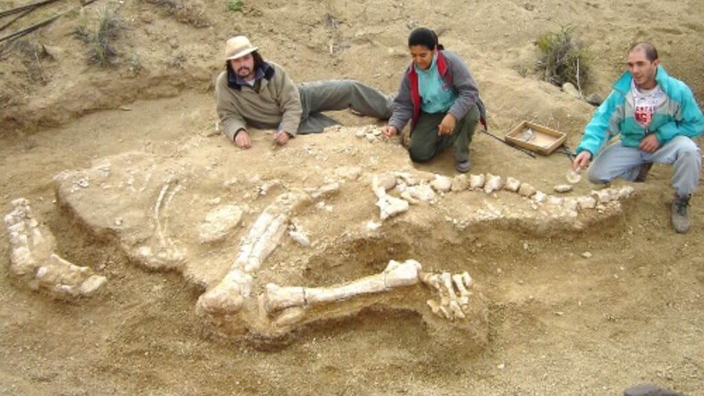 paleontólogos descubriendo un fósil