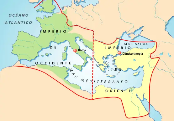 División del Imperio Romano: Occidente y Oriente