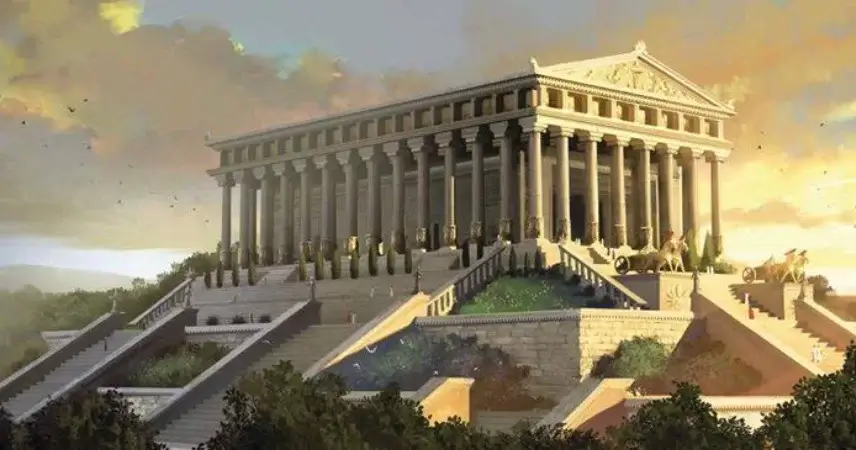 Ilustración digital de cómo pudo verse el Templo de Artemisa